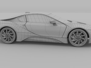 bmw i8 white hdri Modèle 3D