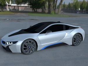 bmw i8 white hdri 3D Model