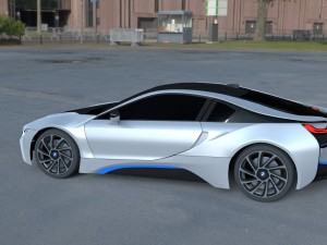 bmw i8 white hdri Modèle 3D