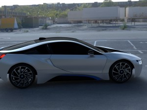 bmw i8 white hdri Modèle 3D
