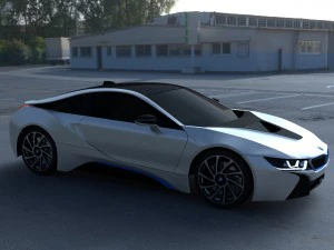 bmw i8 white hdri 3D Model