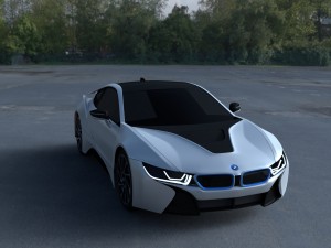 bmw i8 white hdri Modèle 3D
