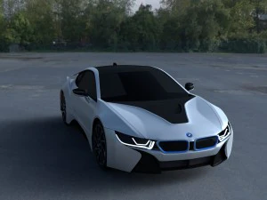 bmw i8 white hdri 3D Model