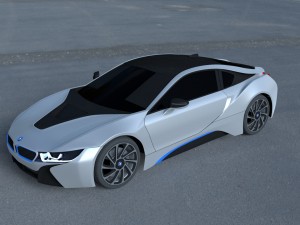 bmw i8 white hdri Modèle 3D