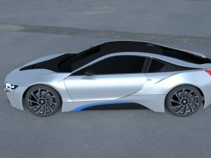 bmw i8 white hdri Modèle 3D