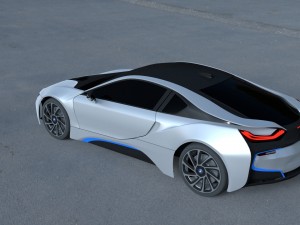 bmw i8 white hdri Modèle 3D