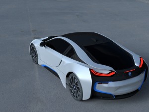 bmw i8 white hdri Modèle 3D