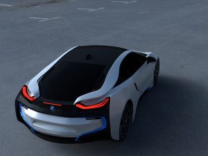 bmw i8 white hdri Modèle 3D
