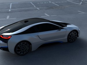bmw i8 white hdri Modèle 3D