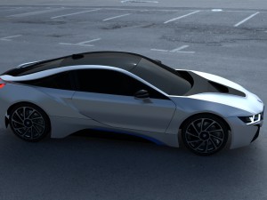 bmw i8 white hdri Modèle 3D