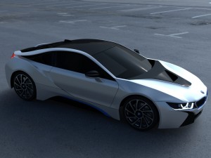 bmw i8 white hdri Modèle 3D