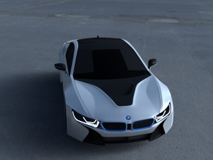 bmw i8 white hdri Modèle 3D