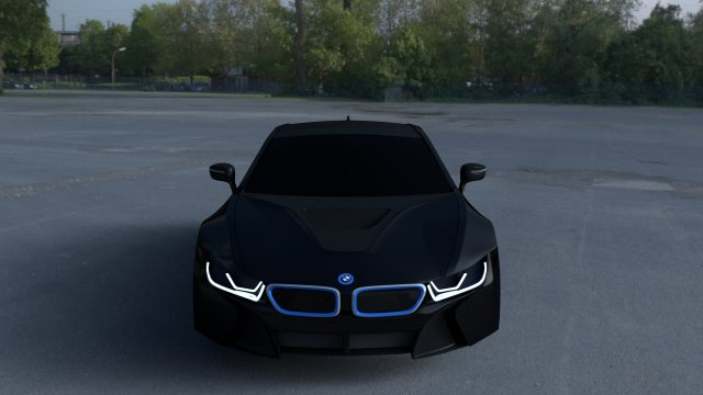 bmw i8 black hdri 3D 모델 .c4d .max .obj .3ds .fbx .stl .blend 