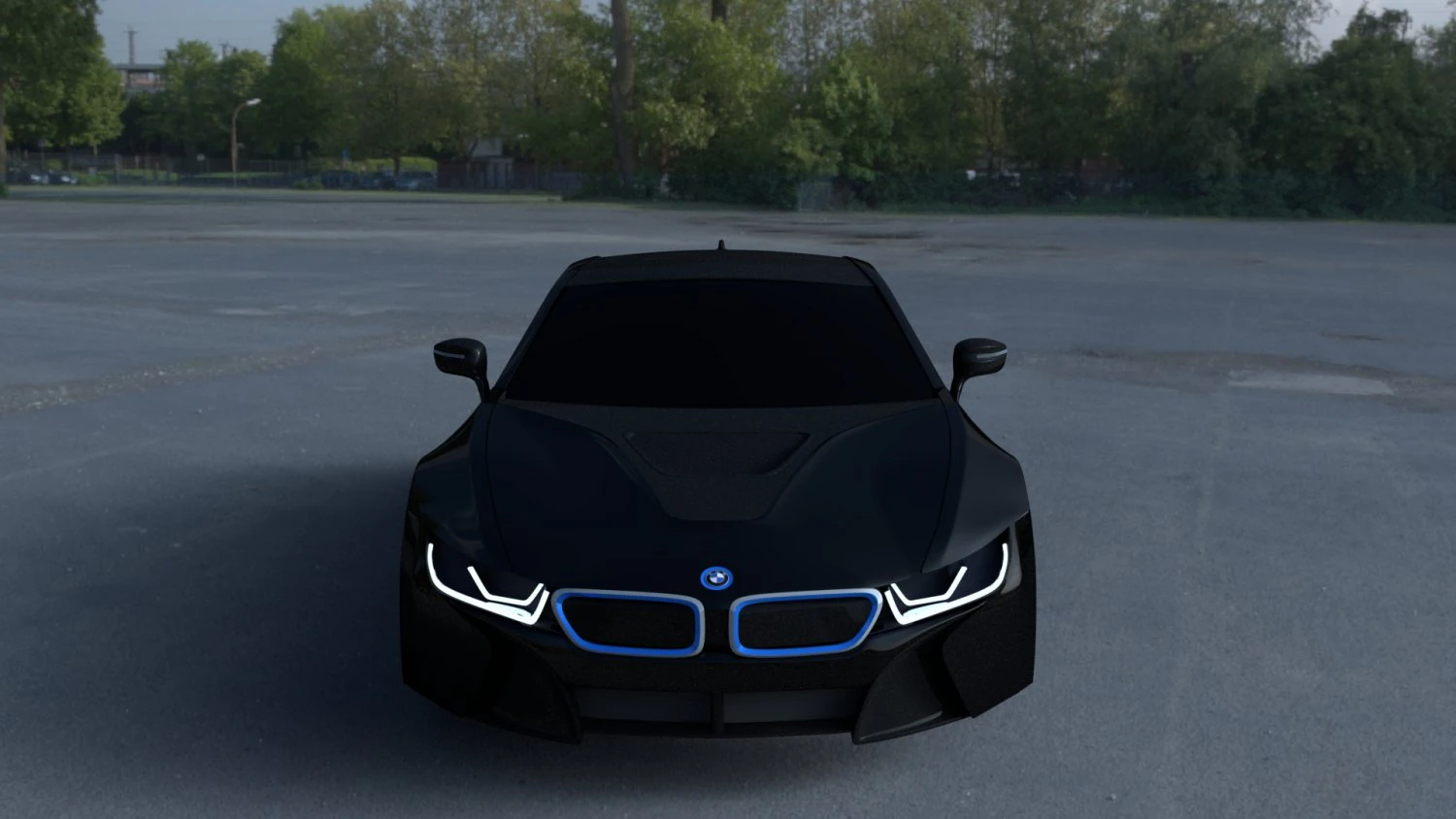 bmw i8 black hdri 3D Model .c4d .max .obj .3ds .fbx .stl .blend