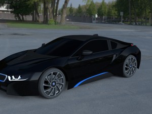 bmw i8 black hdri 3D 모델