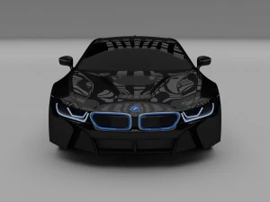 bmw i8 black hdri 3D Model