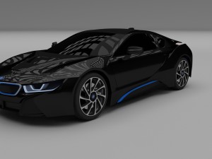 bmw i8 black hdri 3D 모델