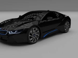 bmw i8 black hdri 3D Model