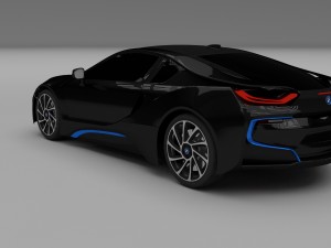 bmw i8 black hdri 3D 모델