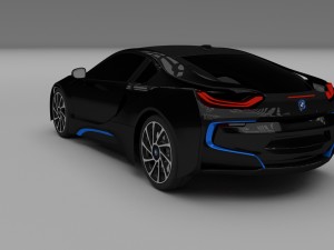 bmw i8 black hdri 3D 모델
