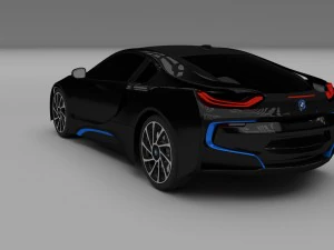 bmw i8 black hdri 3D Model