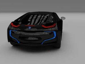 bmw i8 black hdri 3D Model