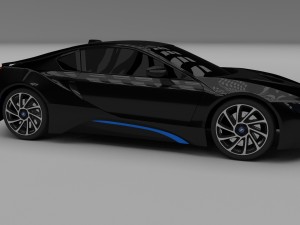 bmw i8 black hdri 3D 모델