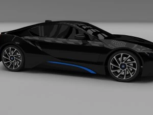 bmw i8 black hdri 3D Model