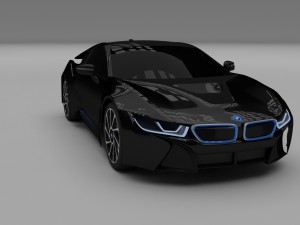 bmw i8 black hdri 3D 모델