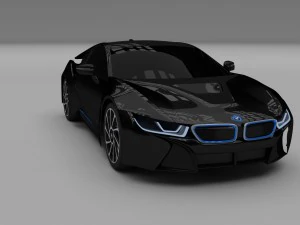 bmw i8 black hdri 3D Model