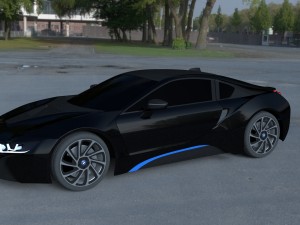 bmw i8 black hdri 3D 모델
