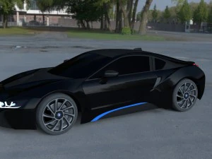 bmw i8 black hdri 3D Model