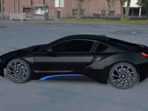 bmw i8 black hdri 3D 모델