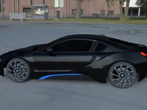 bmw i8 black hdri 3D Model