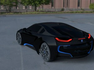 bmw i8 black hdri 3D Model