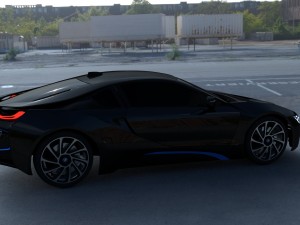bmw i8 black hdri 3D 모델