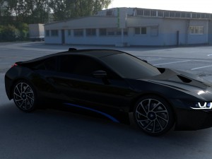 bmw i8 black hdri 3D 모델