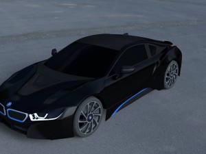 bmw i8 black hdri 3D 모델