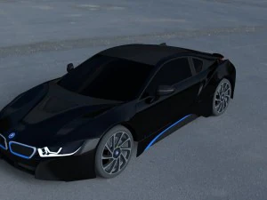 bmw i8 black hdri 3D Model