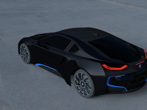 bmw i8 black hdri 3D 모델