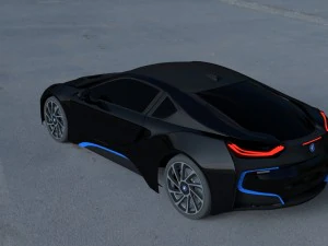 bmw i8 black hdri 3D Model