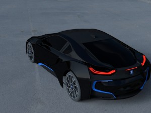 bmw i8 black hdri 3D 모델
