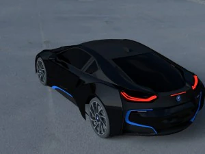 bmw i8 black hdri 3D Model