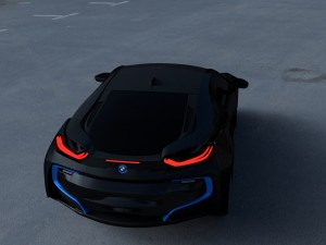 bmw i8 black hdri 3D 모델