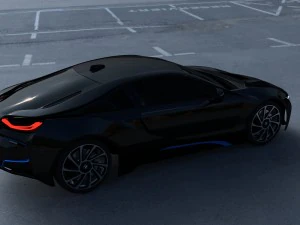 bmw i8 black hdri 3D Model
