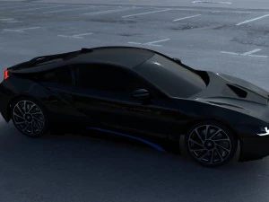 bmw i8 black hdri 3D Model