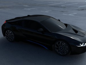 bmw i8 black hdri 3D 모델