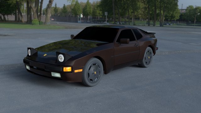porsche 944 s hdri 3D Model .c4d .max .obj .3ds .fbx .stl .blend 
