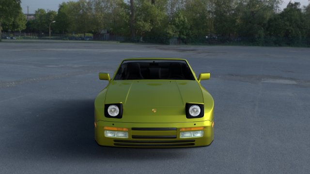 porsche 944 cabriolet w interior top down hdri 3D Модель .c4d .max .obj .3ds .fbx .stl .blend 