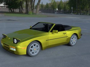 porsche 944 cabriolet w interior top down hdri 3D Model